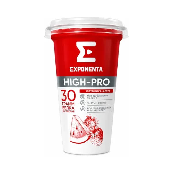Йогурт ложковый Exponenta High-Pro Клубника Арбуз 250 гр