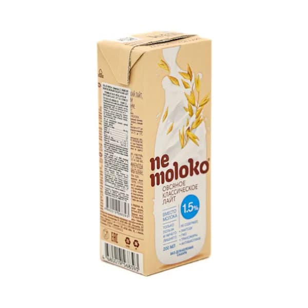 Молоко Растительное NeMoloko Классический 1,5% 200 мл