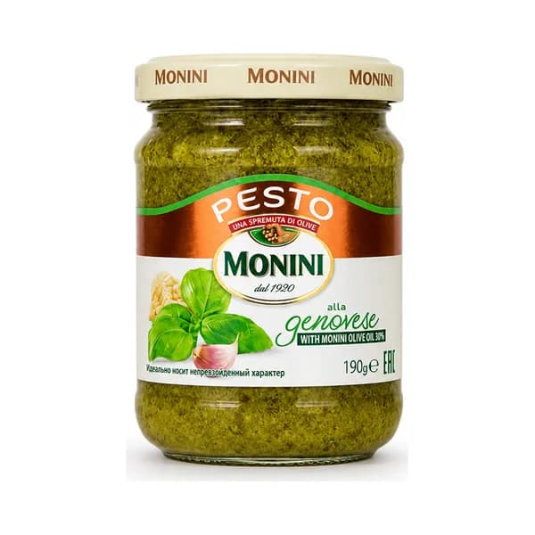 Соус Monini с Оливковым Маслом С Чесноком 37,6% 190 гр