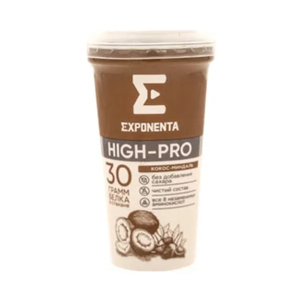Йогурт ложковый Exponenta High-Pro Кокос Миндаль 250 гр