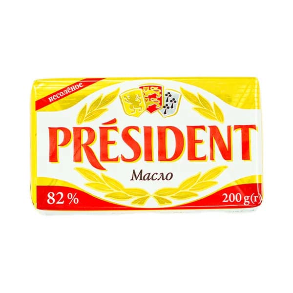 Масло Сливочное President 82% 200 гр