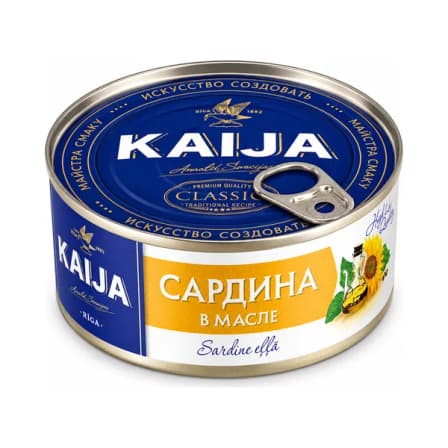 Сардина Kaija Деликатесная в масле 240 гр