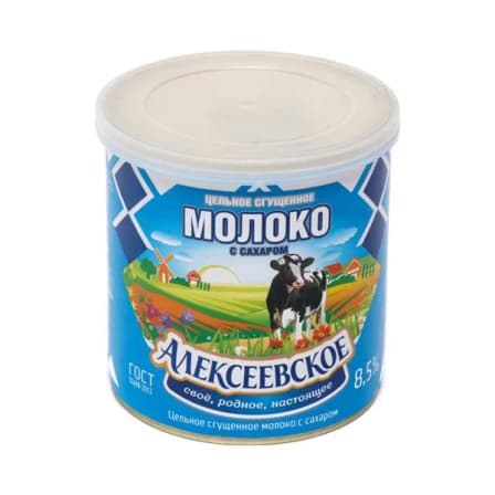 Сгущенное молоко Алексеевское 9% ж/б 360 гр