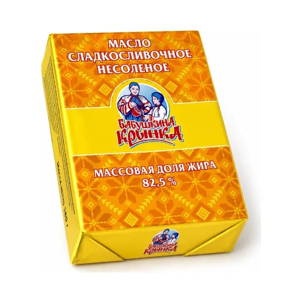 Масло Сладкосливочное Бабушкина Крынка 82,5% 180 гр  (брусок)
