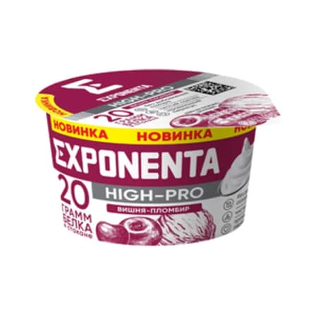 Йогурт ложковый Exponenta High-Pro Вишня Пломбир 160 гр