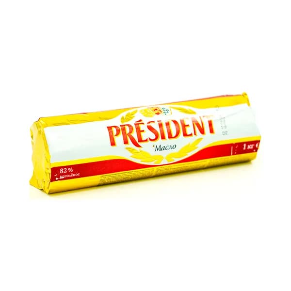 Масло Сливочное President 82% Вес (1 Кг)