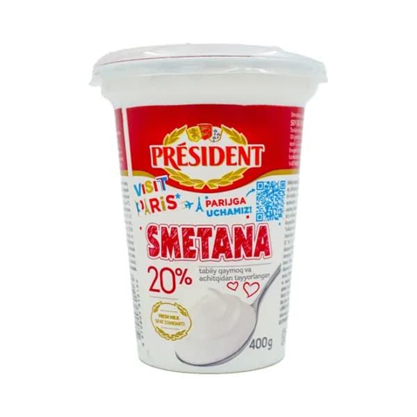Сметана President 20% 400 гр