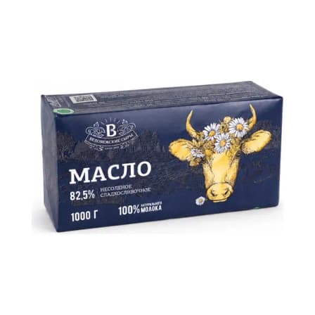 Масло Сливочное Беловежское 82,5% Вес (1 Кг)