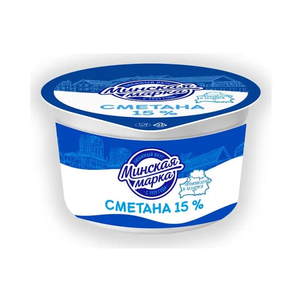 Сметана Минская Марка 15% 180 гр
