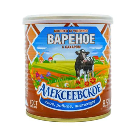 Сгущенное Молоко Алексеевское Вареное 9% жб 360 гр