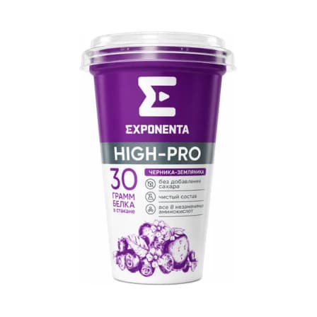 Йогурт ложковый Exponenta High-Pro Черника Земляника 250 гр