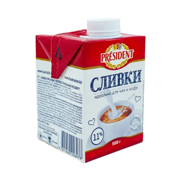Сливки President 11% 500 гр
